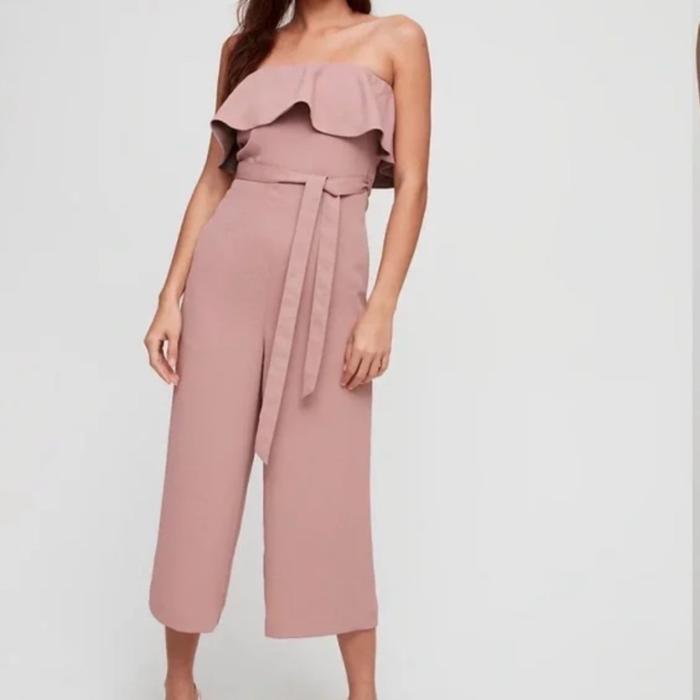 Aritzia Babaton Flutter Strapless Jumpsuit